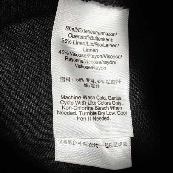 DKNY Pure Black Wide Leg Capri Pants with Pockets Size S NWT - Picture 7 of 8